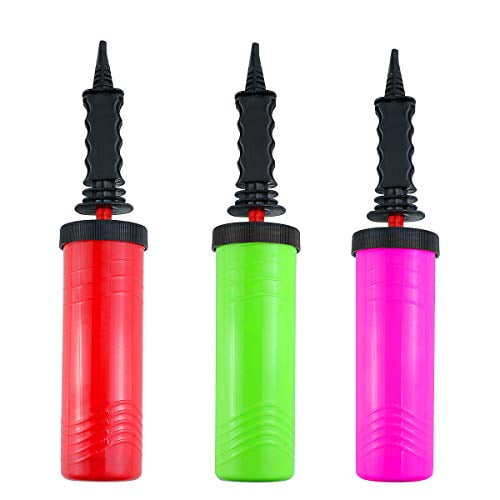 Party Balloon Pump Hand Held Double Action Inflator Assorted Colors Decors FO